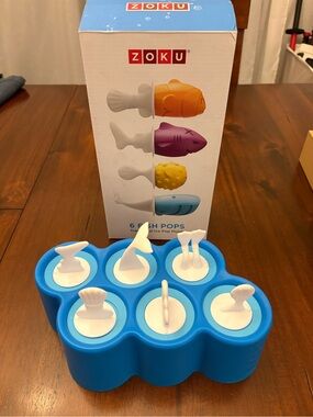 Zoku Blue Fish Pops Kids Ice Pop Mold - 6 Pack